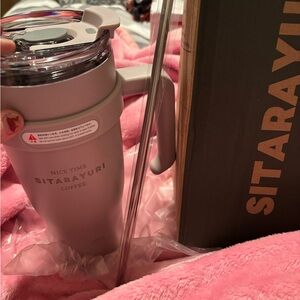 SITARAYURI Gray Coffee Tumbler with Straw